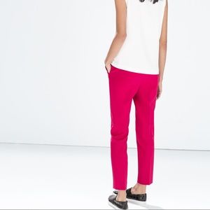 Zara Hot Pink Cotton Trousers